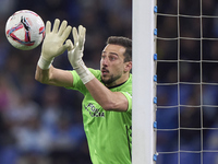 Helton Leite of RC Deportivo de La Coruna stops a shot on goal during the LaLiga Hypermotion match between RC Deportivo de La Coruna and SD...