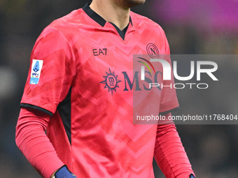 Alex Meret of SSC Napoli participates in the Italian Serie A football match between Inter FC and SSC Napoli in Milan, Italy, on November 10,...