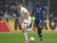 Marcus Thuram of Inter FC participates in the Italian Serie A football match between Inter FC and SSC Napoli in Milan, Italy, on November 10...