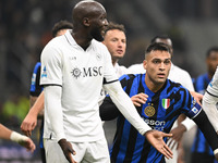 Lautaro Martinez of Inter FC and Romelu Lukaku of SSC Napoli participate in the Italian Serie A football match between Inter FC and SSC Napo...