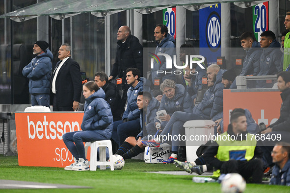 The bench of Inter FC during the Italian Serie A football match between Inter FC and SSC Napoli in Milan, Italy, on November 10, 2024, at Gi...