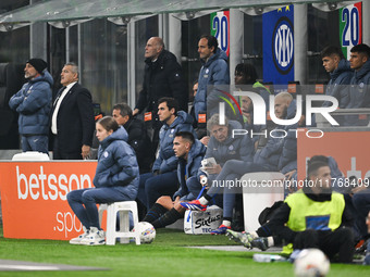 The bench of Inter FC during the Italian Serie A football match between Inter FC and SSC Napoli in Milan, Italy, on November 10, 2024, at Gi...