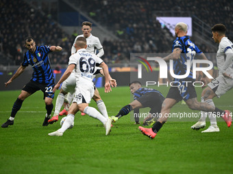 Lautaro Martinez of Inter FC participates in the Italian Serie A football match between Inter FC and SSC Napoli in Milan, Italy, on November...