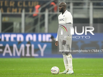 Romelu Lukaku of SSC Napoli participates in the Italian Serie A football match between Inter FC and SSC Napoli in Milan, Italy, on November...