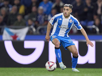 Yeremay Hernandez of RC Deportivo de La Coruna is in action during the LaLiga Hypermotion match between RC Deportivo de La Coruna and SD Eib...