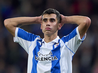 Diego Villares of RC Deportivo de La Coruna reacts during the LaLiga Hypermotion match between RC Deportivo de La Coruna and SD Eibar at Aba...