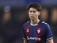 Kento Hashimoto of SD Eibar looks on during the LaLiga Hypermotion match between RC Deportivo de La Coruna and SD Eibar at Abanca Riazor Sta...