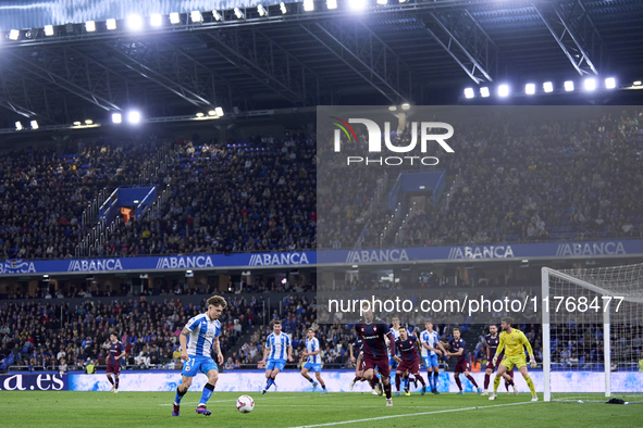 Mario Soriano of RC Deportivo de La Coruna is in action during the LaLiga Hypermotion match between RC Deportivo de La Coruna and SD Eibar a...