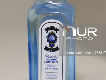 Bombay Sapphire bottle is seen in this illustration photo taken in Berlin, Germany on November 11, 2024. (