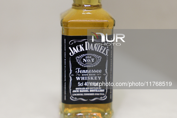 Jack Daniel's bottle is seen in this illustration photo taken in Berlin, Germany on November 11, 2024. 