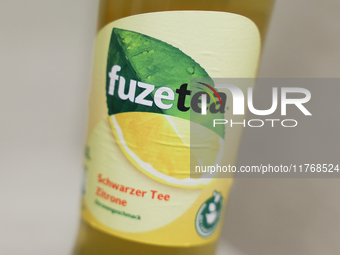 FuzeTea bottle is seen in this illustration photo taken in Berlin, Germany on November 11, 2024. (