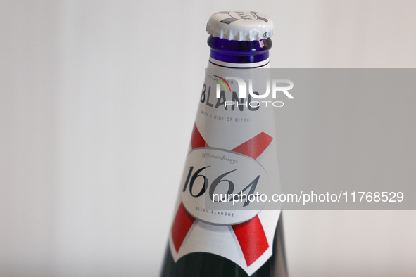 Kronenbourg Blanc bottle is seen in this illustration photo taken in Berlin, Germany on November 11, 2024. 