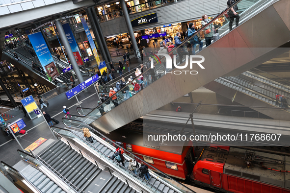 Inside view of the Berlin Hauptbahnhof in Berlin, Germany on November 10, 2024. 