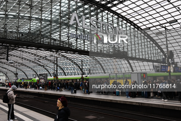 A view of the platforms at the Berlin Hauptbahnhof in Berlin, Germany on November 10, 2024. 