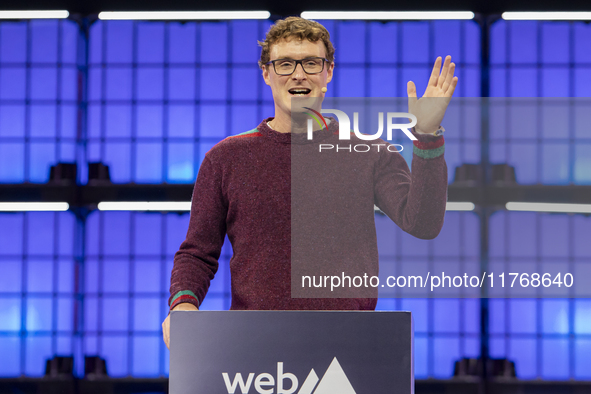 Paddy Cosgrave, CEO & Founder, Web Summit, on Centre Stage during the opening night of Web Summit 2024 at the MEO Arena in Lisbon, Portugal....