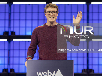 Paddy Cosgrave, CEO & Founder, Web Summit, on Centre Stage during the opening night of Web Summit 2024 at the MEO Arena in Lisbon, Portugal....