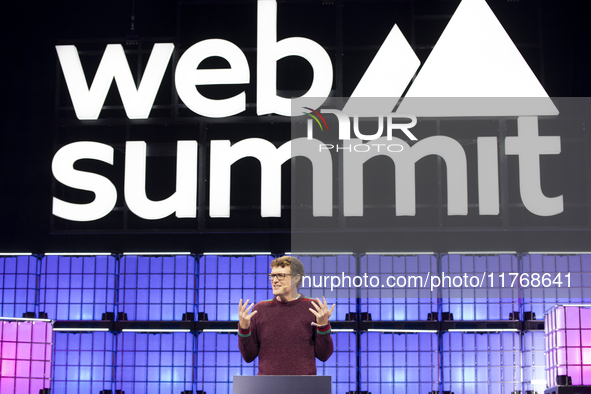 Paddy Cosgrave, CEO & Founder, Web Summit, on Centre Stage during the opening night of Web Summit 2024 at the MEO Arena in Lisbon, Portugal....