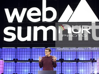 Paddy Cosgrave, CEO & Founder, Web Summit, on Centre Stage during the opening night of Web Summit 2024 at the MEO Arena in Lisbon, Portugal....