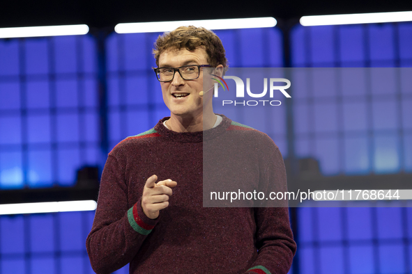 Paddy Cosgrave, CEO & Founder, Web Summit, on Centre Stage during the opening night of Web Summit 2024 at the MEO Arena in Lisbon, Portugal....