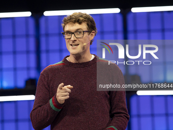 Paddy Cosgrave, CEO & Founder, Web Summit, on Centre Stage during the opening night of Web Summit 2024 at the MEO Arena in Lisbon, Portugal....