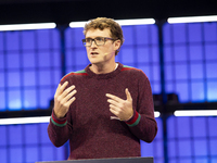 Paddy Cosgrave, CEO & Founder, Web Summit, on Centre Stage during the opening night of Web Summit 2024 at the MEO Arena in Lisbon, Portugal....