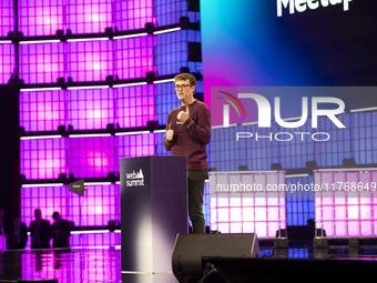 Paddy Cosgrave, CEO & Founder, Web Summit, on Centre Stage during the opening night of Web Summit 2024 at the MEO Arena in Lisbon, Portugal....