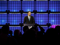 Luis Montenegro, Prime Minister, Government of Portugal, on Centre Stage, during the opening night of Web Summit 2024 at the MEO Arena in Li...