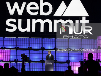 Luis Montenegro, Prime Minister, Government of Portugal, on Centre Stage, during the opening night of Web Summit 2024 at the MEO Arena in Li...