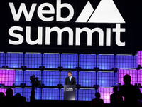 Luis Montenegro, Prime Minister, Government of Portugal, on Centre Stage, during the opening night of Web Summit 2024 at the MEO Arena in Li...