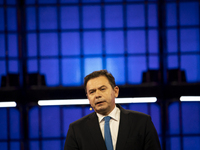 Luis Montenegro, Prime Minister, Government of Portugal, on Centre Stage, during the opening night of Web Summit 2024 at the MEO Arena in Li...