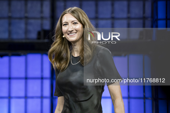 Amy Nordrum, Executive Editor, MIT Technology Review; on Centre Stage during the opening night of Web Summit 2024 at the MEO Arena in Lisbon...