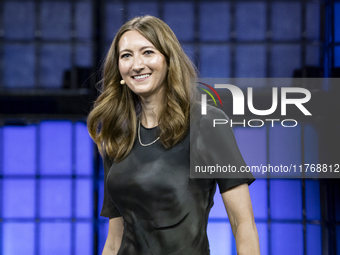 Amy Nordrum, Executive Editor, MIT Technology Review; on Centre Stage during the opening night of Web Summit 2024 at the MEO Arena in Lisbon...