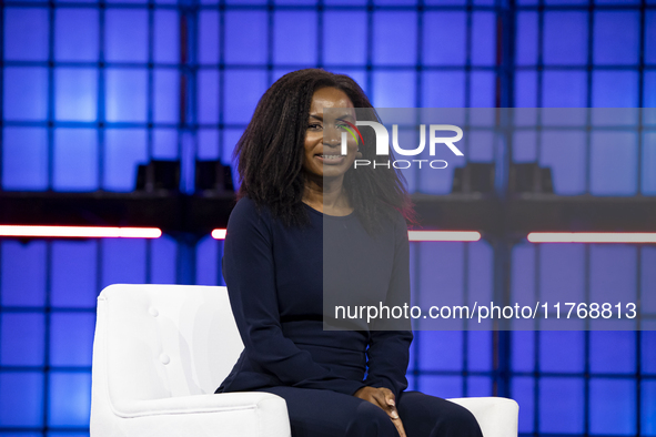 Etosha Cave, Co-founder & Chief Science Officer, Twelve; on Centre Stage during the opening night of Web Summit 2024 at the MEO Arena in Lis...