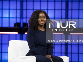 Etosha Cave, Co-founder & Chief Science Officer, Twelve; on Centre Stage during the opening night of Web Summit 2024 at the MEO Arena in Lis...