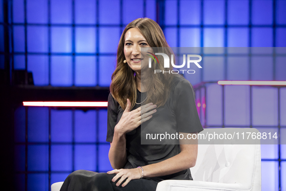 Amy Nordrum, Executive Editor, MIT Technology Review; on Centre Stage during the opening night of Web Summit 2024 at the MEO Arena in Lisbon...