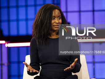 Etosha Cave, Co-founder & Chief Science Officer, Twelve; on Centre Stage during the opening night of Web Summit 2024 at the MEO Arena in Lis...