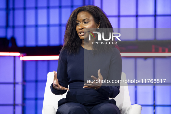 Etosha Cave, Co-founder & Chief Science Officer, Twelve; on Centre Stage during the opening night of Web Summit 2024 at the MEO Arena in Lis...