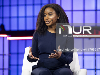 Etosha Cave, Co-founder & Chief Science Officer, Twelve; on Centre Stage during the opening night of Web Summit 2024 at the MEO Arena in Lis...