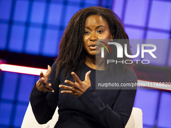 Etosha Cave, Co-founder & Chief Science Officer, Twelve; on Centre Stage during the opening night of Web Summit 2024 at the MEO Arena in Lis...