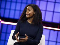 Etosha Cave, Co-founder & Chief Science Officer, Twelve; on Centre Stage during the opening night of Web Summit 2024 at the MEO Arena in Lis...