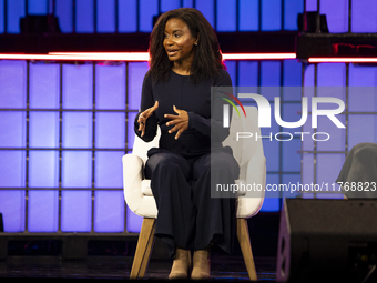 Etosha Cave, Co-founder & Chief Science Officer, Twelve; on Centre Stage during the opening night of Web Summit 2024 at the MEO Arena in Lis...