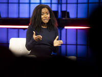 Etosha Cave, Co-founder & Chief Science Officer, Twelve; on Centre Stage during the opening night of Web Summit 2024 at the MEO Arena in Lis...