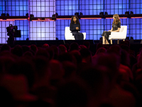 Etosha Cave, Co-founder & Chief Science Officer, Twelve; left, and Amy Nordrum, Executive Editor, MIT Technology Review; on Centre Stage dur...