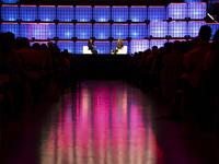 Etosha Cave, Co-founder & Chief Science Officer, Twelve; left, and Amy Nordrum, Executive Editor, MIT Technology Review; on Centre Stage dur...