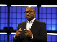 Frank Cooper, CMO, Visa, on Centre Stage, during the opening night of Web Summit 2024 at the MEO Arena in Lisbon, Portugal, on November 11,...