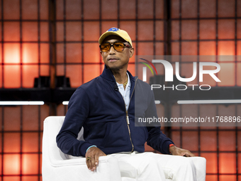 Pharrell Williams, Artist and Entrepreneur, on Centre Stage during the opening night of Web Summit 2024 at the MEO Arena in Lisbon, Portugal...