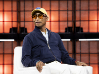 Pharrell Williams, Artist and Entrepreneur, on Centre Stage during the opening night of Web Summit 2024 at the MEO Arena in Lisbon, Portugal...