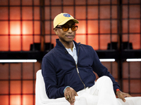 Pharrell Williams, Artist and Entrepreneur, on Centre Stage during the opening night of Web Summit 2024 at the MEO Arena in Lisbon, Portugal...