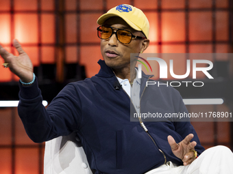 Pharrell Williams, Artist and Entrepreneur, on Centre Stage during the opening night of Web Summit 2024 at the MEO Arena in Lisbon, Portugal...