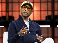 Pharrell Williams, Artist and Entrepreneur, on Centre Stage during the opening night of Web Summit 2024 at the MEO Arena in Lisbon, Portugal...